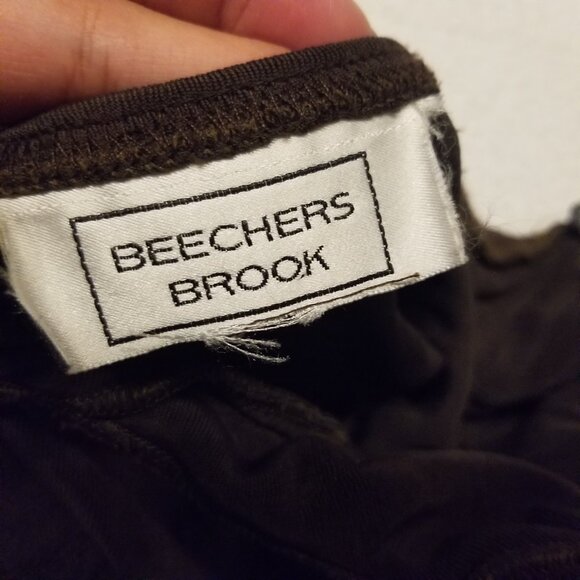 Vintage Brown Halter Keyhole Neck Long Gown Dress Medium w/ Slit Beechers Brook - Picture 12 of 16